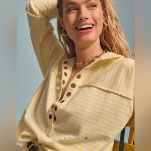 Anthropologie Pilcro Spliced Henley Top